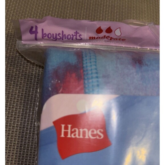 Hanes Boyshort Moderate Comfort Period Protection Panties Girls 12-NEW School - Picture 2 of 6